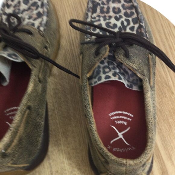 Twisted X Womens Leather Leopard Western Driving Moccasins Shoes Brown Size 7.5M - Picture 7 of 11